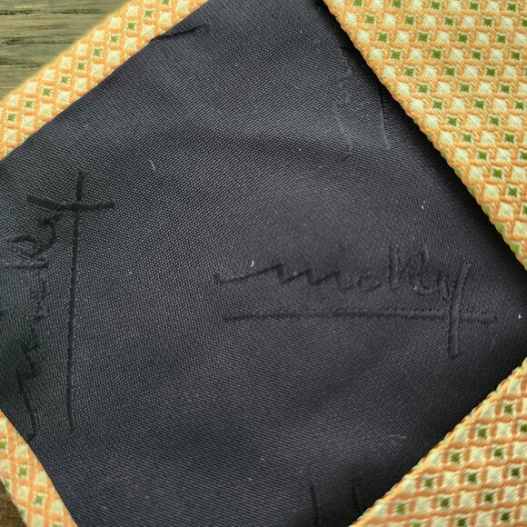 CARL STERR - MICKY Necktie Microdot Light Sherbert Orange - Picture 2 of 5